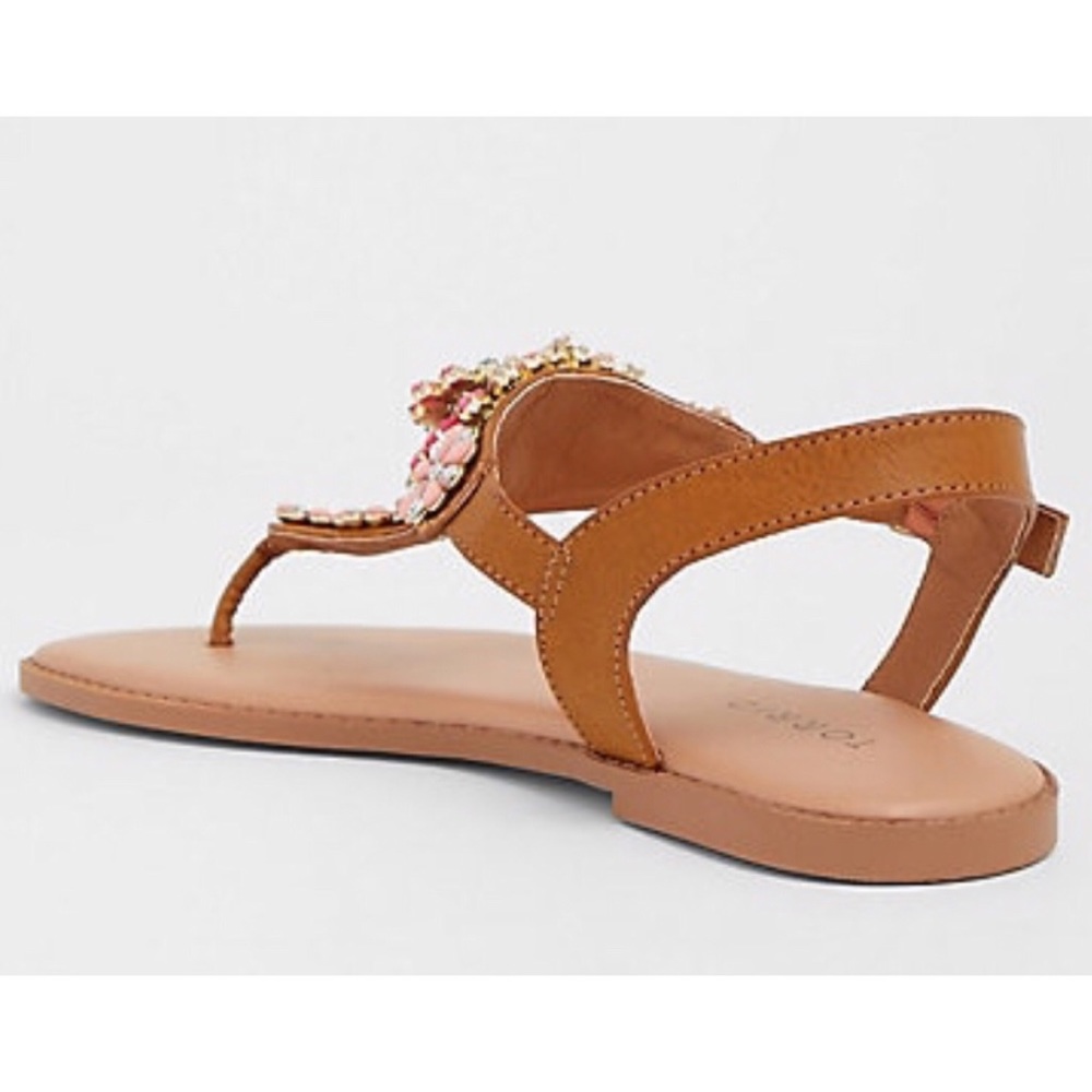 Torrid Tan Gemstone T-Strap Sandal Wide - Picture 3 of 3